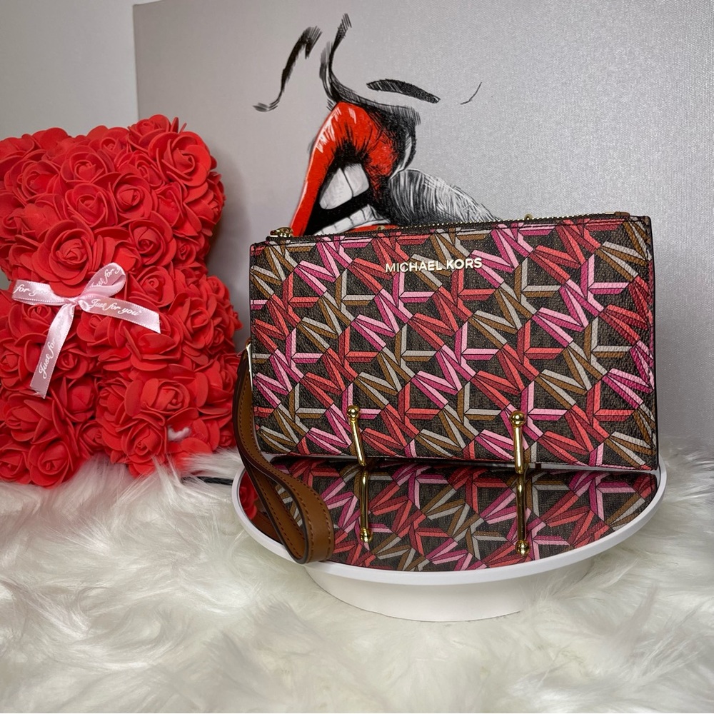 NWT 🏷️ Michael Kors Jet Set Double Zip Wristlet Smartphone Wallet